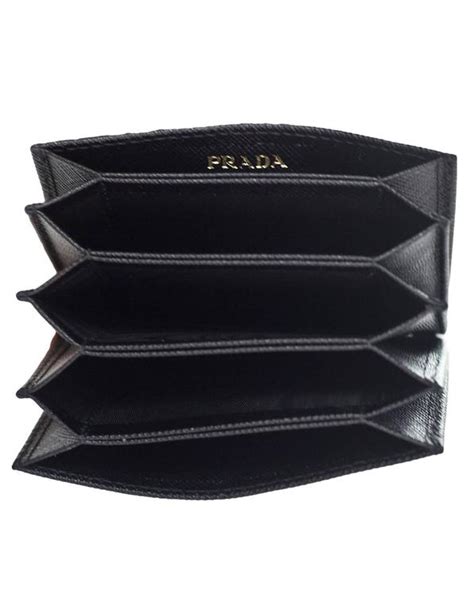 prada accordion card case vs dior card case|PRADA Saffiano Metal Accordion Card Case Black.